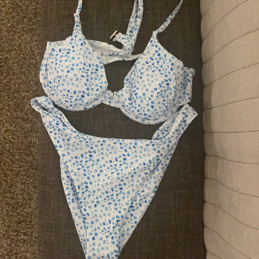 Floral Blue Bikini